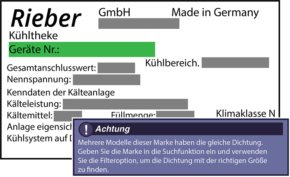 Rieber Schubladendichtung 29,1 x 59,5 cm Ersatzteil: 37170115 für verschiedene Modelle
