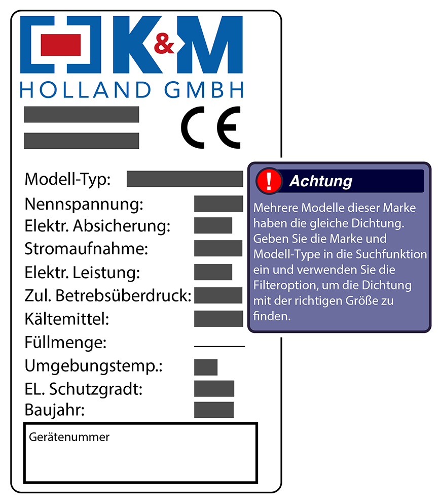 K. & M. Holland Schubladendichtung 36,6 x 50,4 cm Ersatzteil: 45-301-506 für verschiedene Modelle
