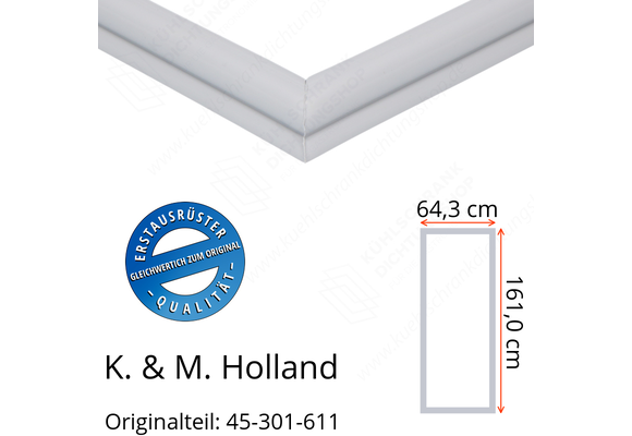 K. & M. Holland Türdichtung 161,0 x 64,3 cm Ersatzteil: 45-301-611 für verschiedene Modelle