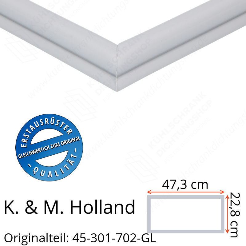 K. & M. Holland Schubladendichtung 22,8 x 47,3 cm Ersatzteil: 45-301-702-GL für verschiedene Modelle