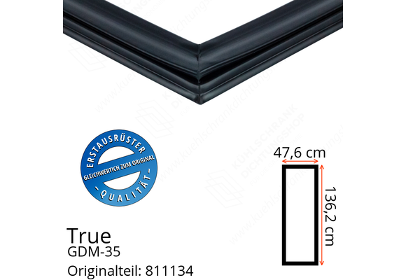 True GDM-35 Türdichtung 136,2 x 47,6 cm (Profil breit)