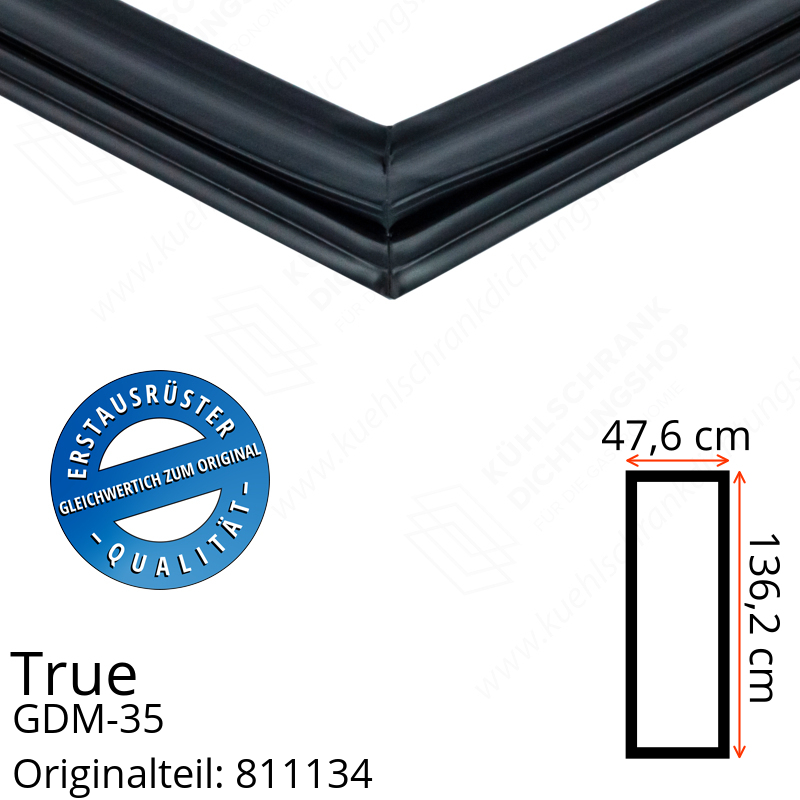 True GDM-35 Türdichtung 136,2 x 47,6 cm (Profil breit)