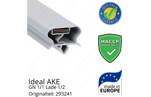 Ideal AKE Gastronorm-Tiefkühltische 760 mm Korpus-höhe, gn 1/1 Lade 1/2 Schubladendichtung 34,5 x 42,0 cm