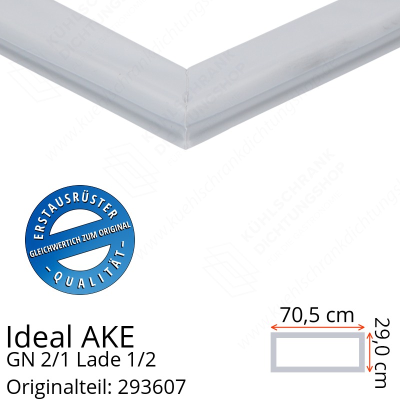 Ideal AKE Gastronorm-Kühltische 650 mm Korpus-höhe, gn 2/1 Lade 1/2 Schubladendichtung 29,0 x 70,5 cm