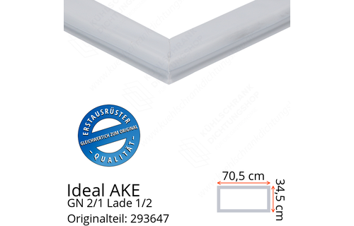 Ideal AKE Gastronorm-Kühltische 760 mm Korpus-höhe, gn 2/1 Lade 1/2 Schubladendichtung 34,5 x 70,5 cm