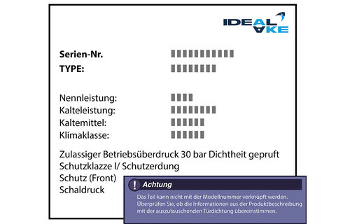 Ideal AKE Backnorm-Kühltische 460 mm Korpus-höhe, BK-Tür Türdichtung 45,5 x 40,0 cm