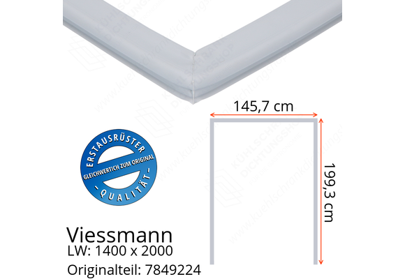 Viessmann Türdichtung 199,3 x 145,7 x 199,3 cm Ersatzteil: 7849224 (LW: 1400 x 2000)