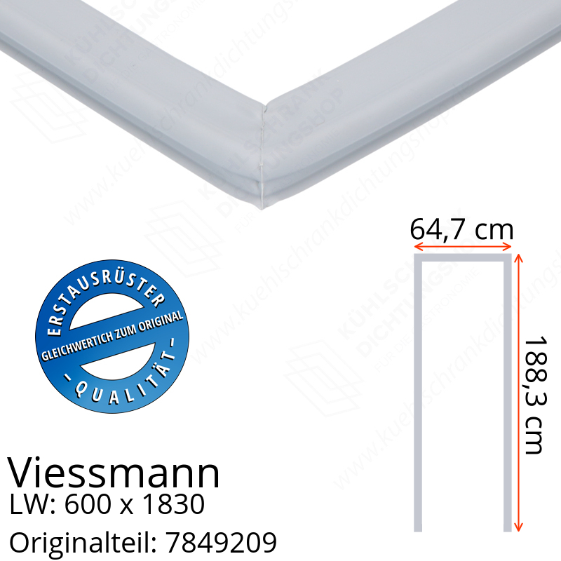 Viessmann Türdichtung 188,3 x 64,7 cm Ersatzteil: 7849209 (LW: 600 x 1830)