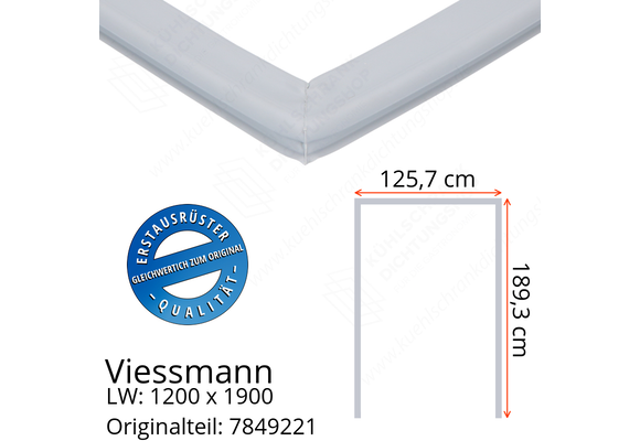 Viessmann Türdichtung 189,3 x 125,7 x 189,3 cm Ersatzteil: 7849221 (LW: 1200 x 1900)