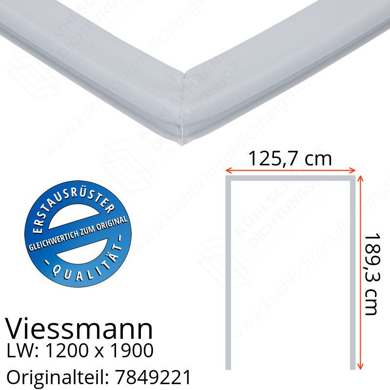 Viessmann Türdichtung 189,3 x 125,7 x 189,3 cm Ersatzteil: 7849221 (LW: 1200 x 1900)