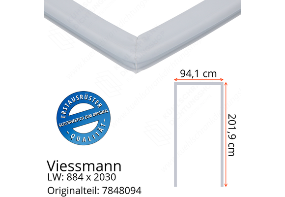 Viessmann Türdichtung 201,9 x 94,1 x 201,9 cm Ersatzteil: 7848094 (LW: 884 x 2030)