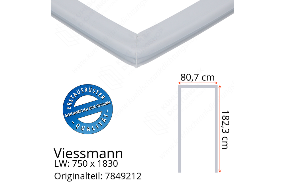 Viessmann Türdichtung 182,3 x 80,7 x 182,3 cm Ersatzteil: 7849212 (LW: 750 x 1830)