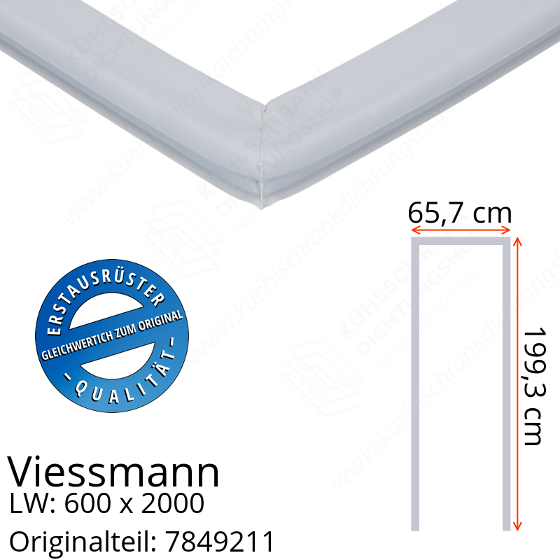Viessmann Türdichtung 199,3 x 65,7 x 199,3 cm Ersatzteil: 7849211 (LW: 600 x 2000)