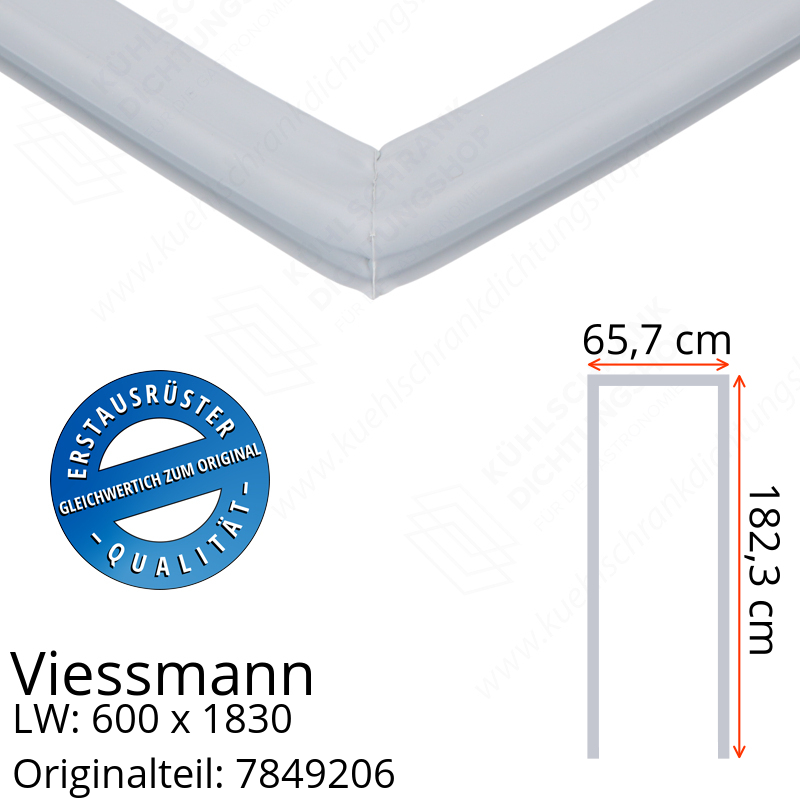 Viessmann Türdichtung 182,3 x 65,7 x 182,3 cm Ersatzteil: 7849206 (LW: 600 x 1830)