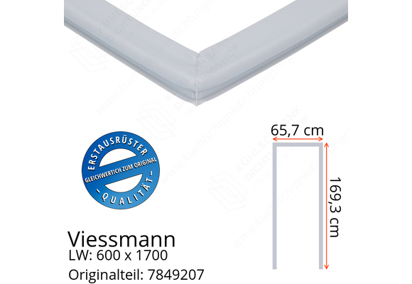 Viessmann Türdichtung 169,3 x 65,7 x 169,3 cm Ersatzteil: 7849207 (LW: 600 x 1700)