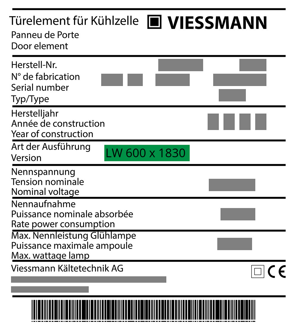 Viessmann Türdichtung 188,3 x 64,7 cm Ersatzteil: 7849209 (LW: 600 x 1830)