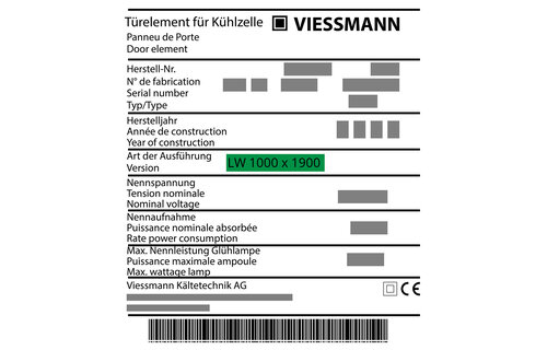 Viessmann Türdichtung 189,3 x 105,7 x 189,3 cm Ersatzteil: 7849218 (LW: 1000 x 1900)