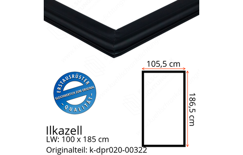 Ilkazell Türdichtung 186,5 x 105,5 x 186,5 cm Ersatzteil: k-dpr020-00322 (LW: 100 x 185)