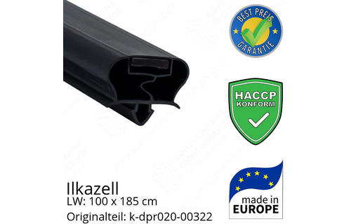 Ilkazell Türdichtung 186,5 x 105,5 x 186,5 cm Ersatzteil: k-dpr020-00322 (LW: 100 x 185)