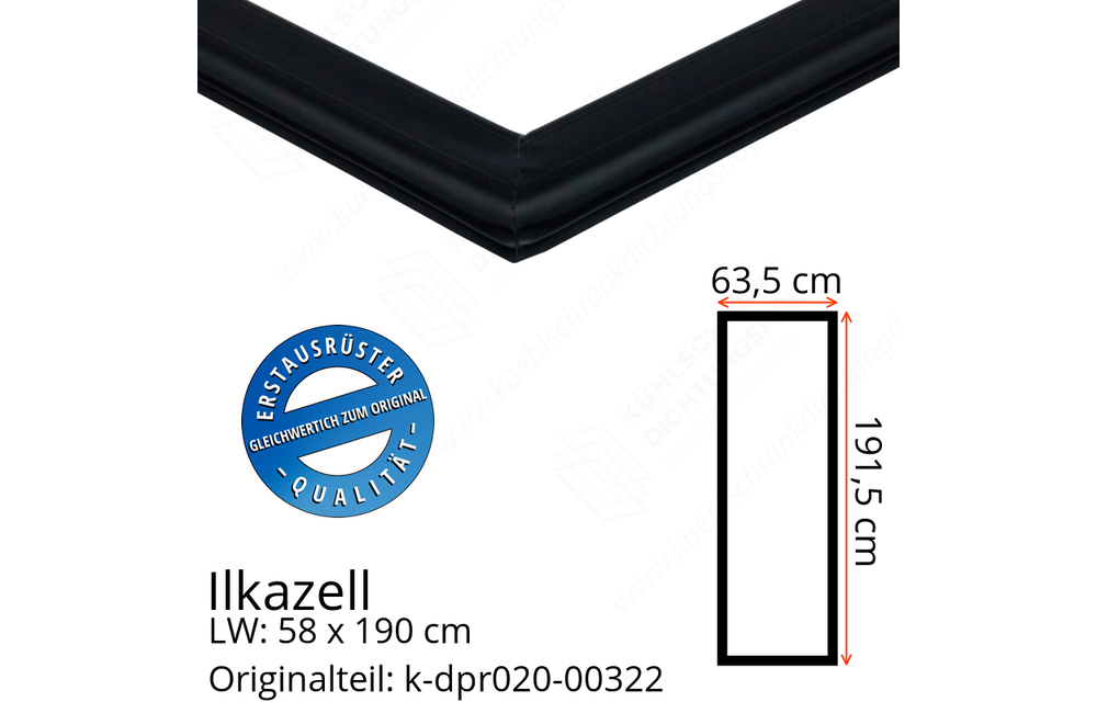 Ilkazell Türdichtung 191,5 x 63,5 x 191,5 cm Ersatzteil: k-dpr020-00322 (LW: 58 x 190)