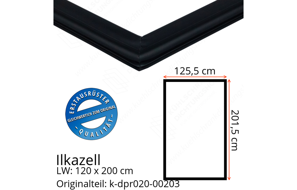 Ilkazell Türdichtung 201,5 x 125,5 x 201,5 cm Ersatzteil: k-dpr020-00203 (LW: 120 x 200)