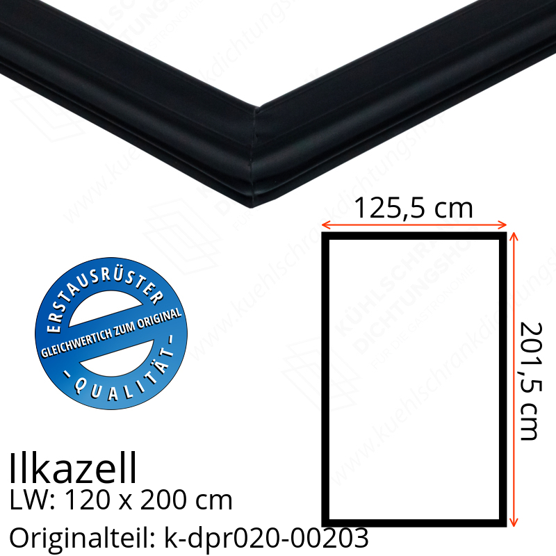 Ilkazell Türdichtung 201,5 x 125,5 x 201,5 cm Ersatzteil: k-dpr020-00203 (LW: 120 x 200)