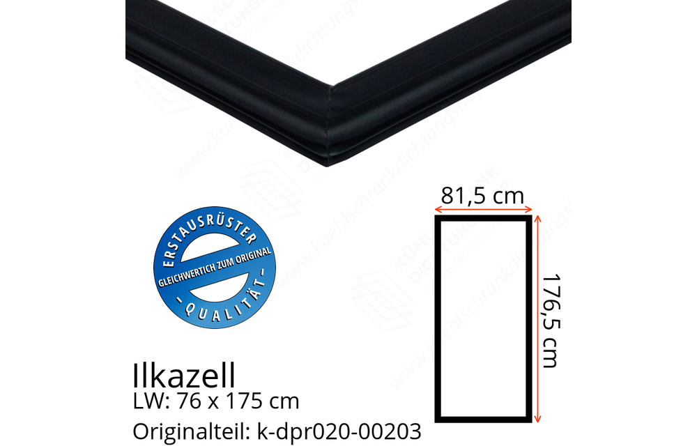 Ilkazell Türdichtung 176,5 x 81,5 x 176,5 cm Ersatzteil: k-dpr020-00203 (LW: 76 x 175)