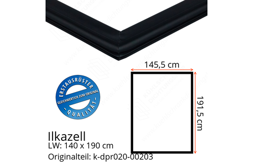Ilkazell Türdichtung 191,5 x 145,5 x 191,5 cm Ersatzteil: k-dpr020-00203 (LW: 140 x 190)