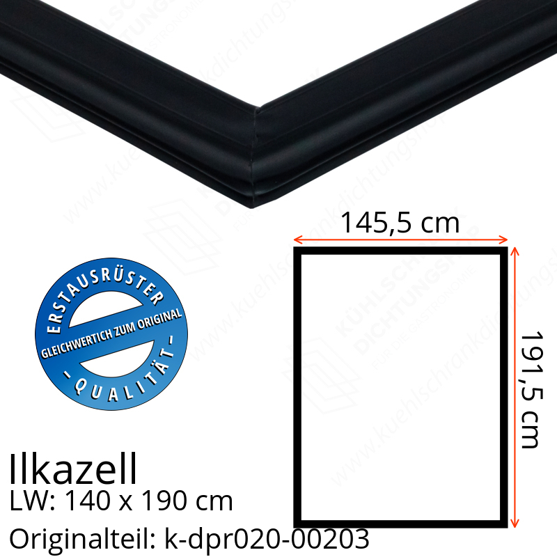 Ilkazell Türdichtung 191,5 x 145,5 x 191,5 cm Ersatzteil: k-dpr020-00203 (LW: 140 x 190)