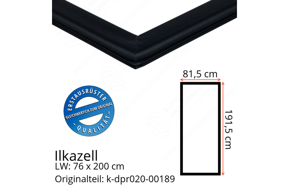 Ilkazell Türdichtung 191,5 x 81,5 x 191,5 cm Ersatzteil: k-dpr020-00189 (LW: 76 x 200)