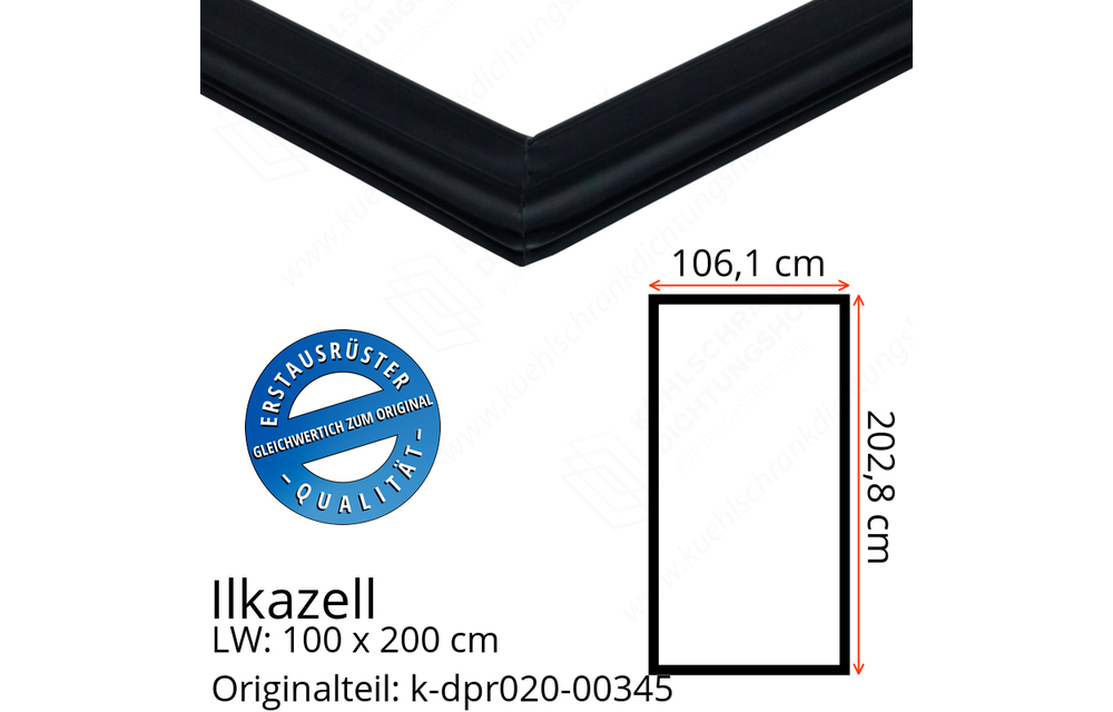 Ilkazell Türdichtung 202,8 x 106,1 x 202,8 cm Ersatzteil: k-dpr020-00345 (LW: 100 x 200)