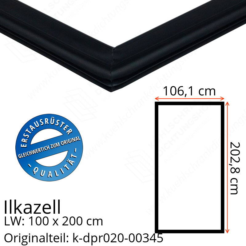 Ilkazell Türdichtung 202,8 x 106,1 x 202,8 cm Ersatzteil: k-dpr020-00345 (LW: 100 x 200)