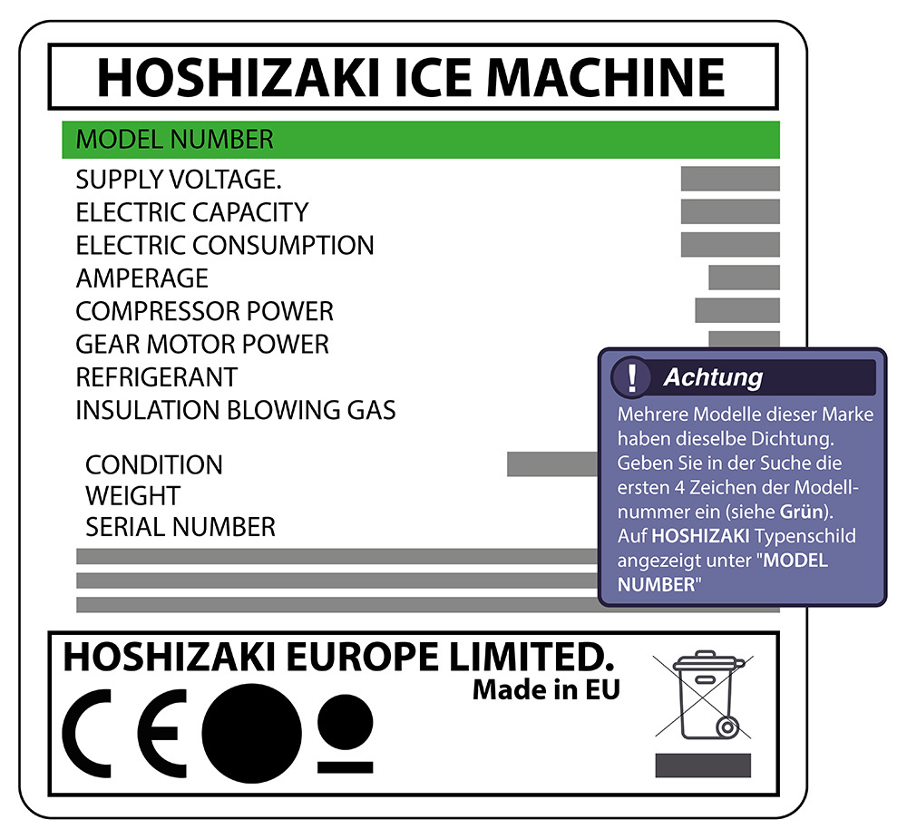 Hoshizaki Dichtung 30,4 x 61,2 cm Ersatzteil: 3Y8291P03 für verschiedene Modelle