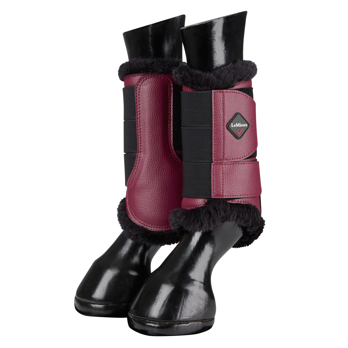 Fleece Lined Brushing Boots Mulberry XL Equestrian Maddelin