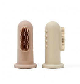 Mushie Brosse à dents bébé 2pcs - Shifting sand & Blush