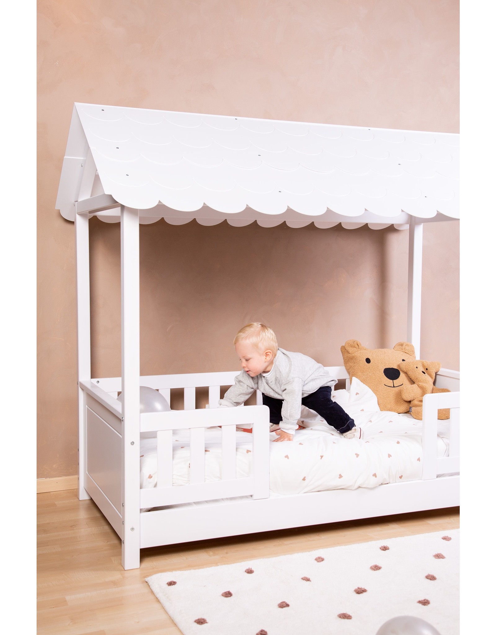 Childhome Housse de couette + taie -   Jersey Hearts + mouseline