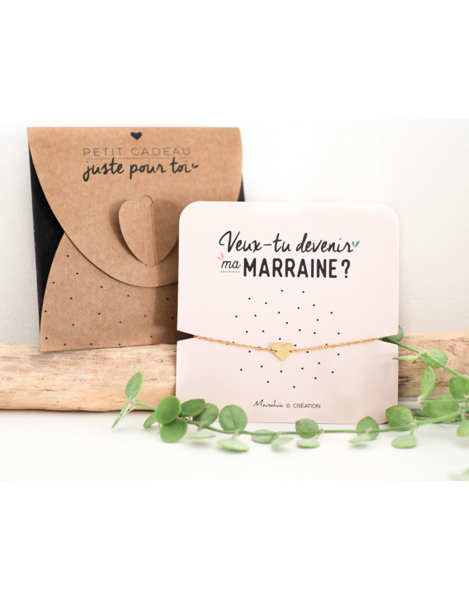 Manahia Bracelet marraine - coeur