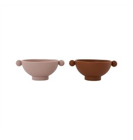 OYOY Lot de 2 bols Tiny Inka bowl  - Caramel / rose