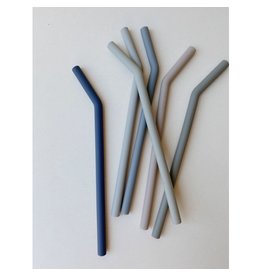 Konges Slojd Lot de 6 pailles en silicone - beach blue