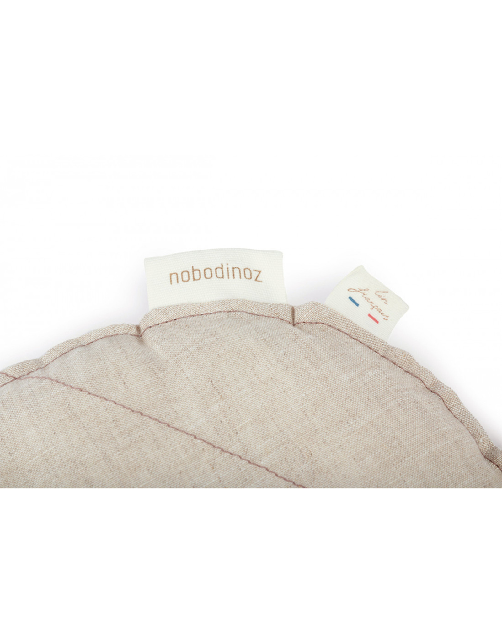 nobodinoz Coussin feuille lin français - Greige