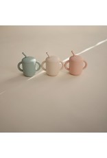 Mushie Gobelet d'apprentissage avec paille  - Blush