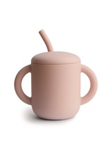 Mushie Gobelet d'apprentissage avec paille  - Blush