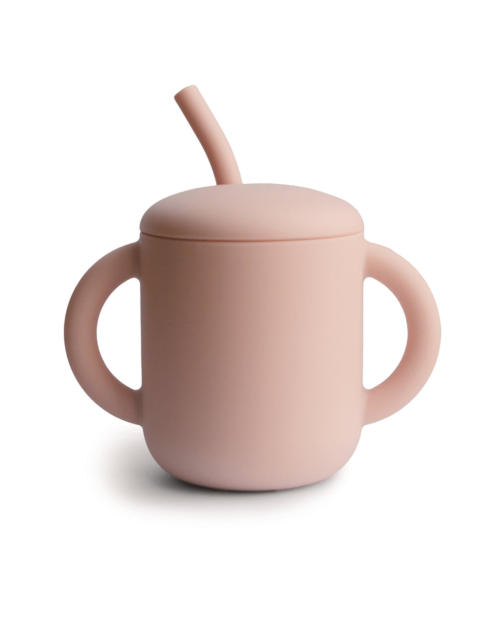 Mushie Gobelet d'apprentissage avec paille  - Blush