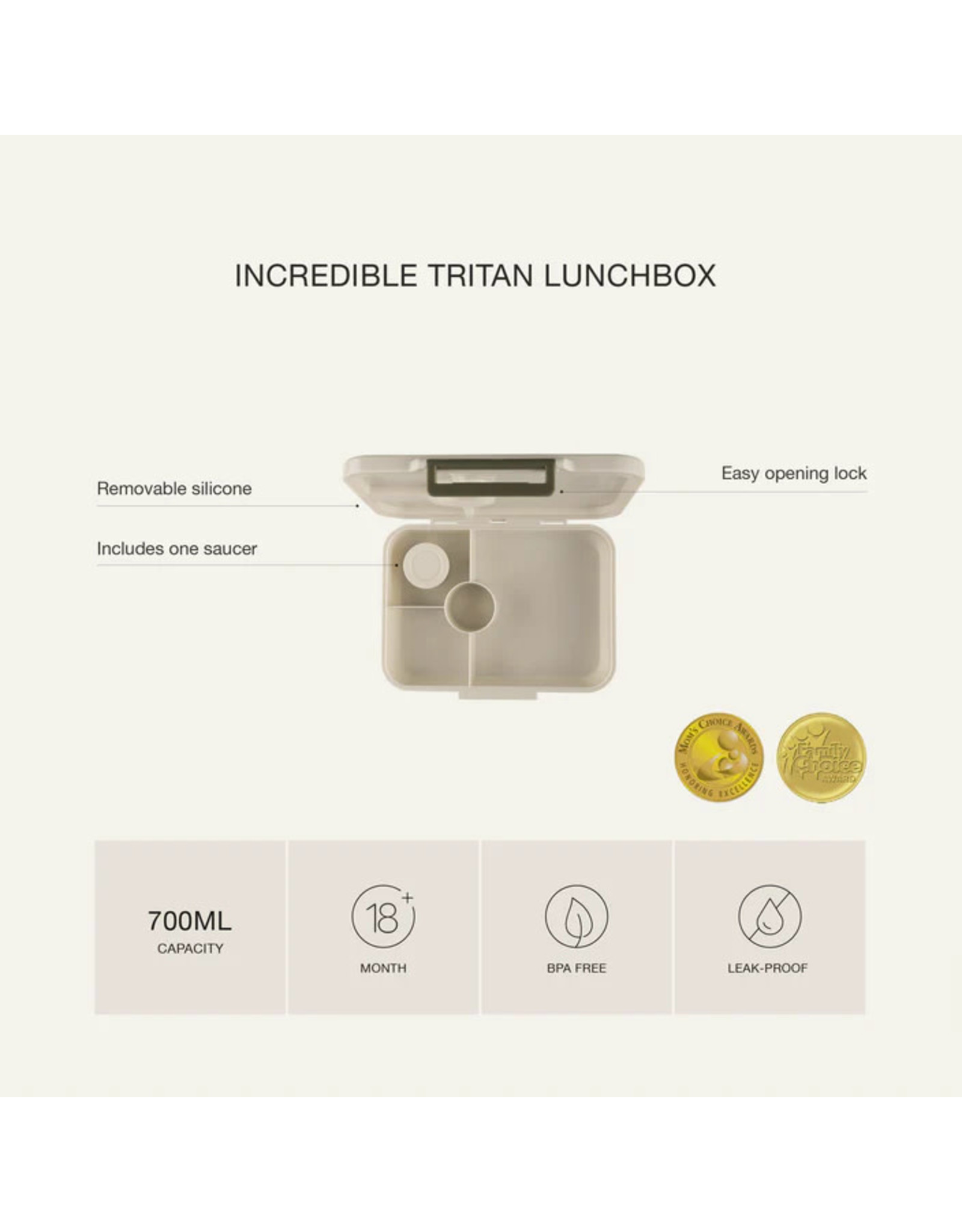 Citron Lunchbox Tritan 4 compartiments - Dino