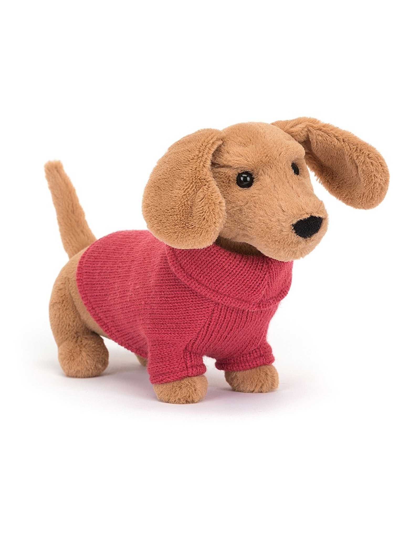 Jellycat Sweater Sausage Dog Pink