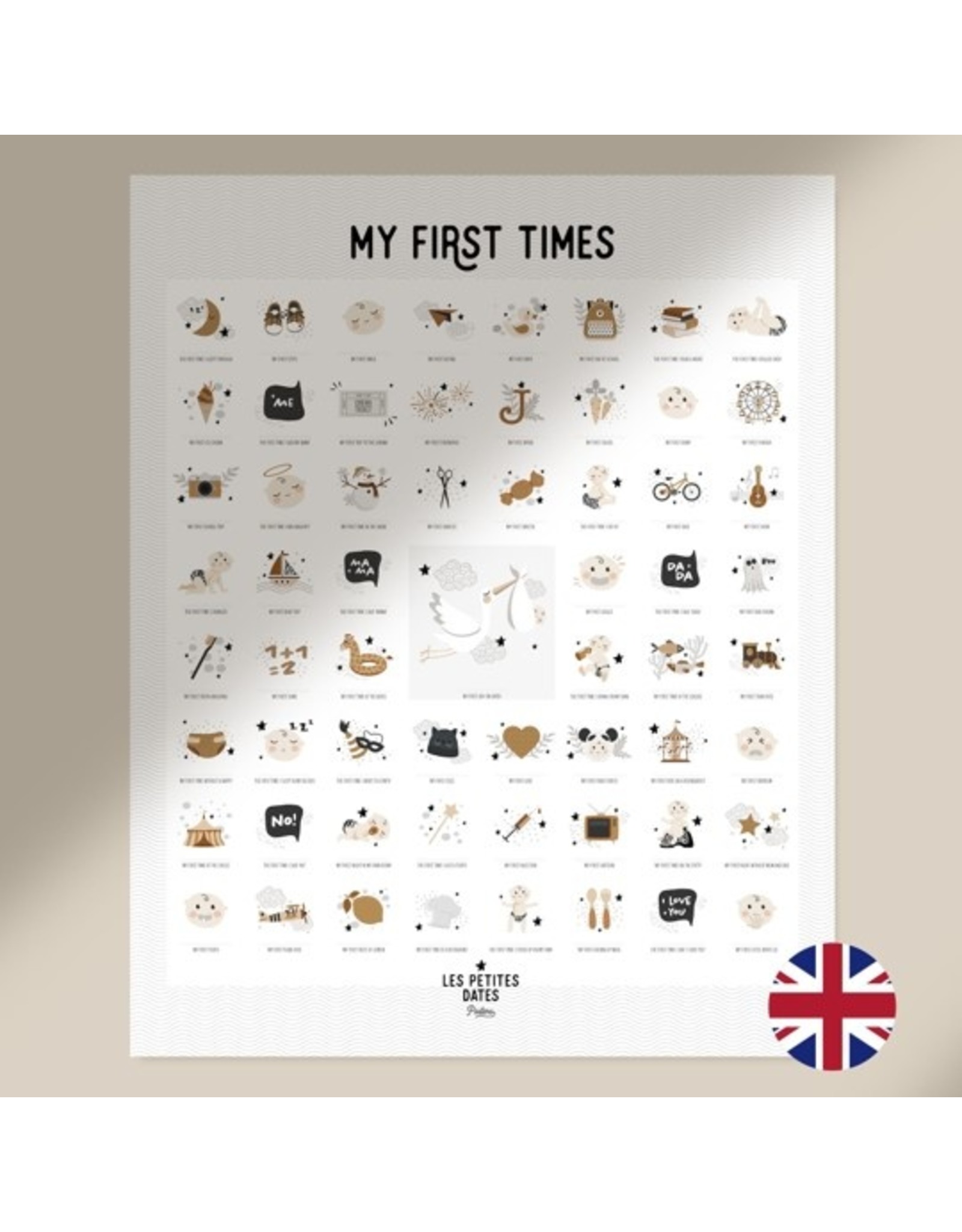 Mes Premières Fois Milestones poster and stamp - Dark skin par Les Petites  Dates 