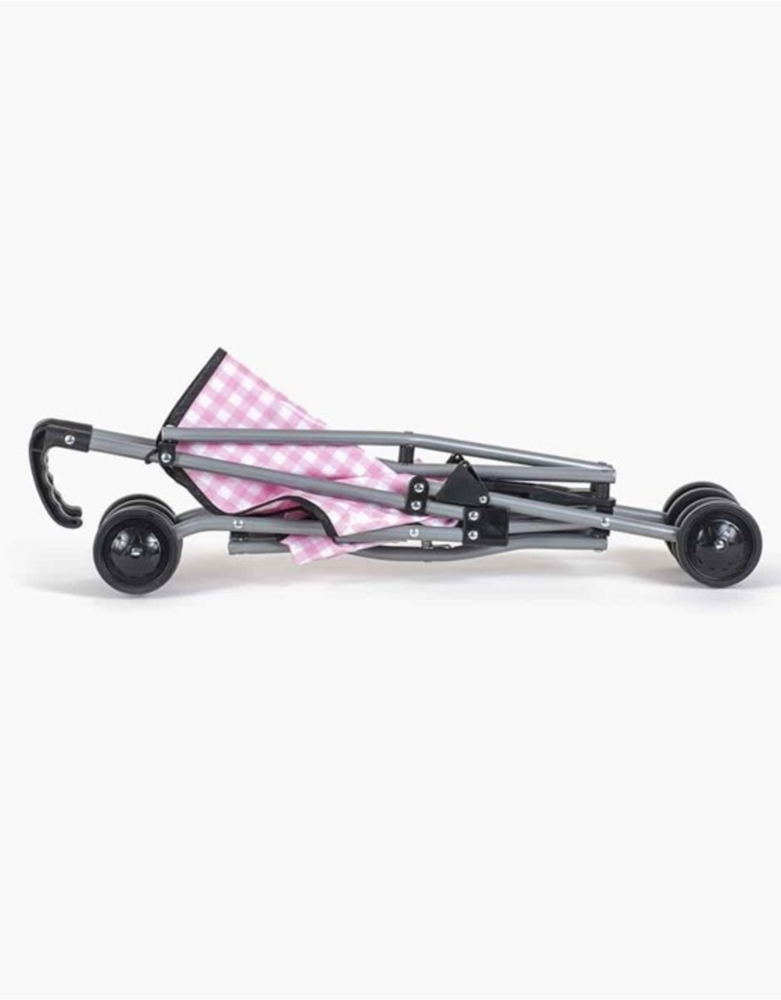 Minikane Poussette Vichy Rose et chassis noir