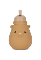 Konges Slojd Gourde en silicone petit ours - Almond