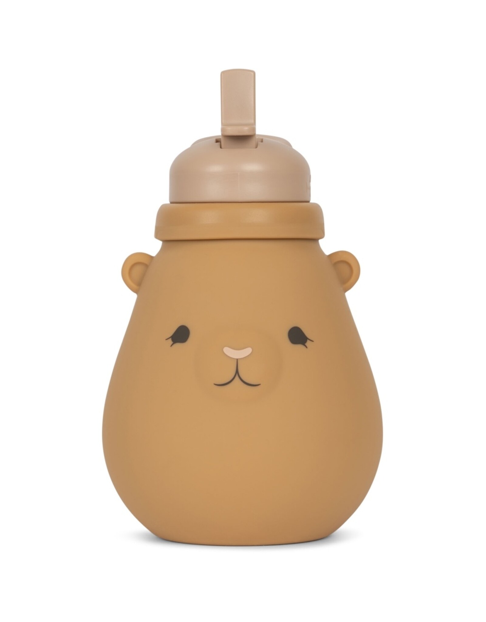 Konges Slojd Gourde en silicone petit ours - Almond