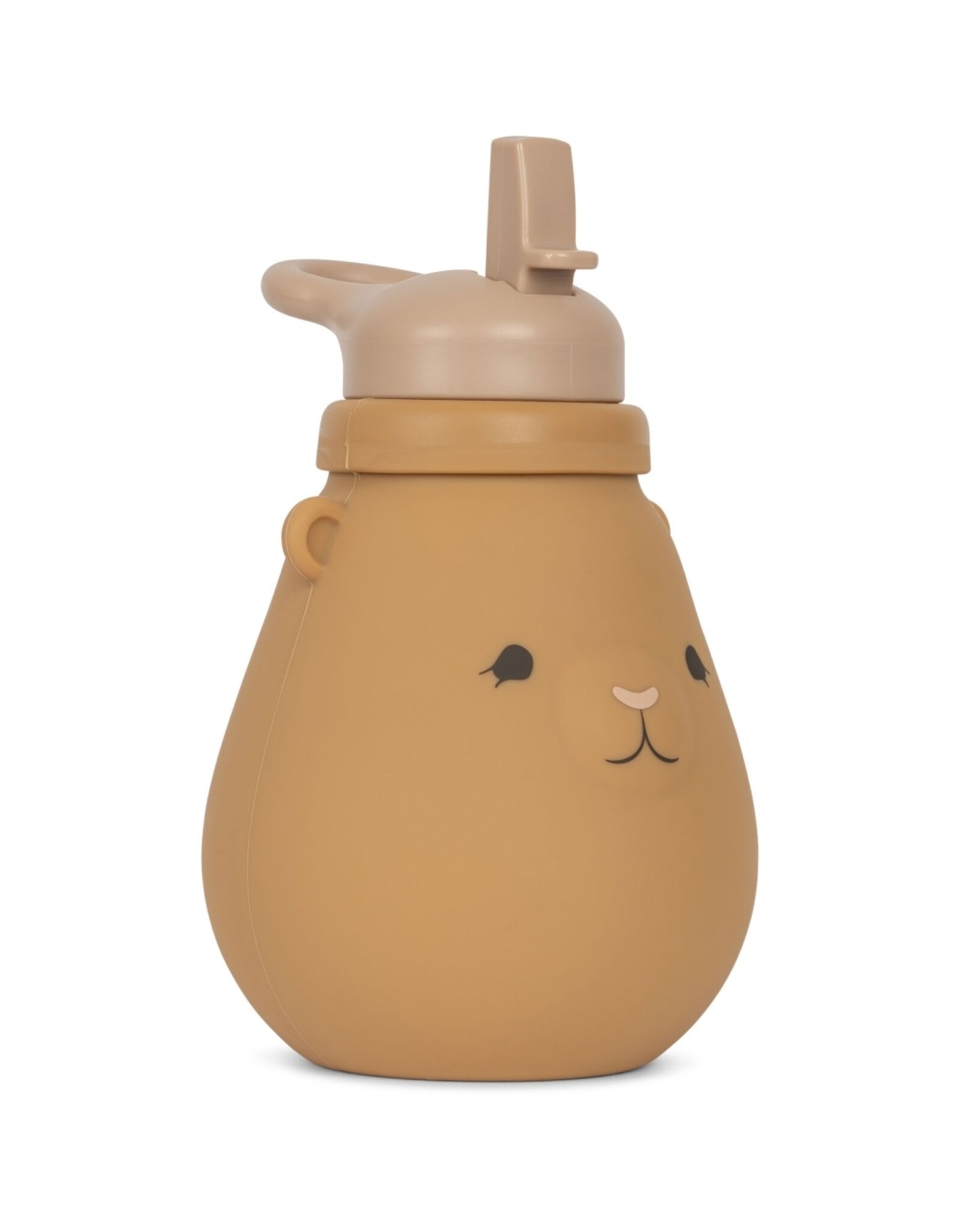 Konges Slojd Gourde en silicone petit ours - Almond